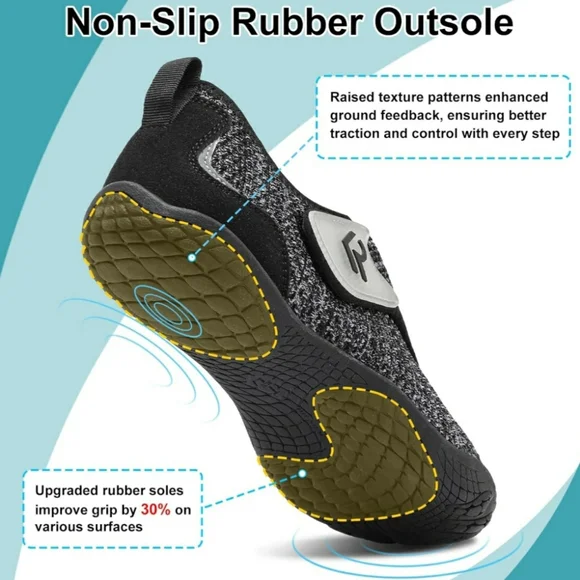 NWOT Black and Gray Knit Slip-On Shoes - Picture 3 of 5